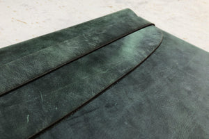 Personalized Leather MacBook Sleeves - Crazy Horse Forest Green-Galen Leather