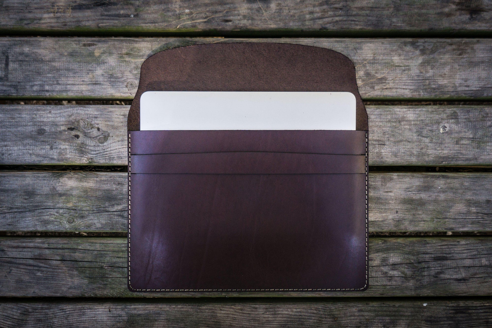 Personalized Leather MacBook Sleeves - Dark Brown-Galen Leather