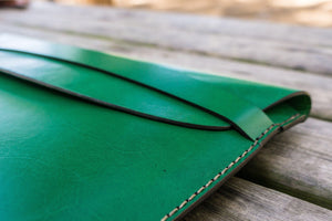 Personalized Leather MacBook Sleeves - Green-Galen Leather