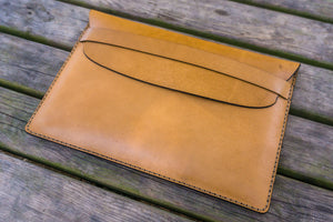 Personalized Leather MacBook Sleeves - Natural-Galen Leather