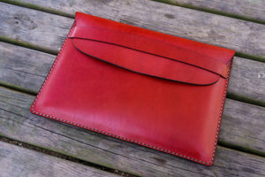 Personalized Leather MacBook Sleeves - Red-Galen Leather