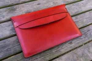 Personalized Leather MacBook Sleeves - Red-Galen Leather