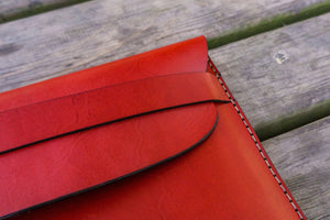 Personalized Leather MacBook Sleeves - Red-Galen Leather