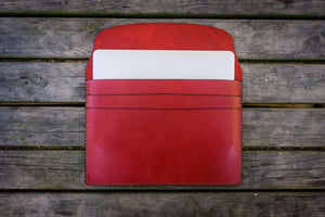 Personalized Leather MacBook Sleeves - Red-Galen Leather