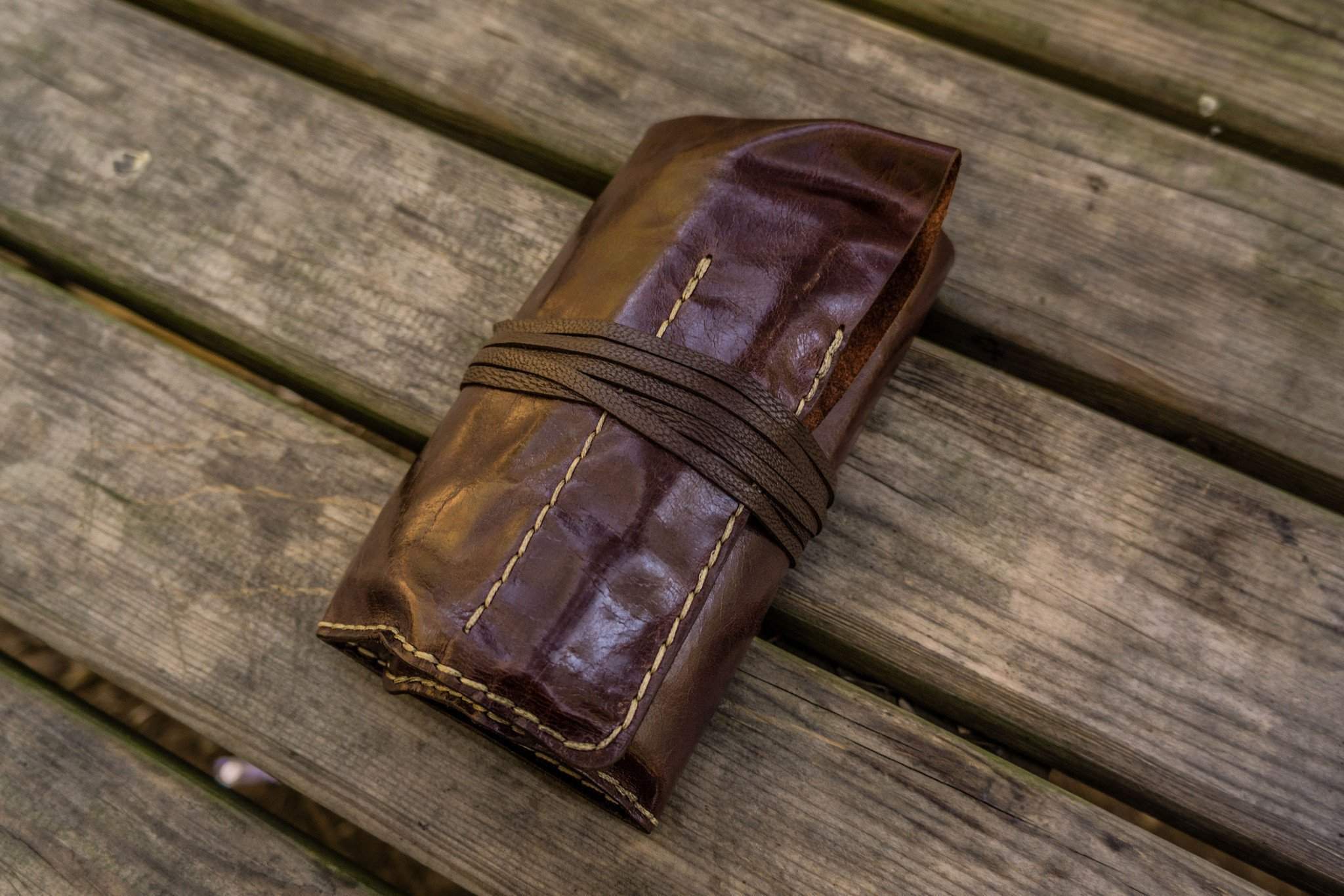 Handmade Leather Pen Roll - Galen Leather