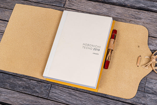 Refillable Leather Wrap Journal/Planner Cover - Honey Ochre Color
