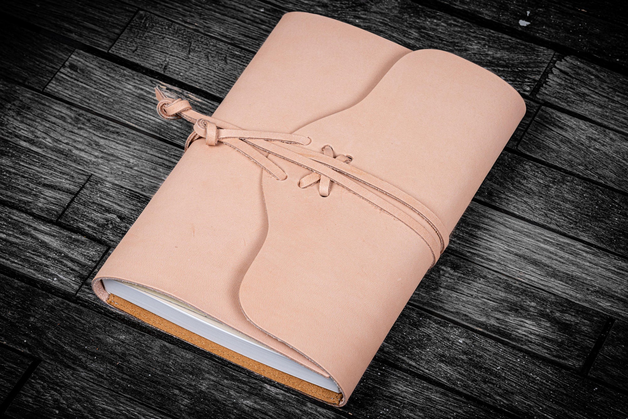 Refillable Leather Wrap Journal / Planner Cover - Undyed Leather-Galen Leather