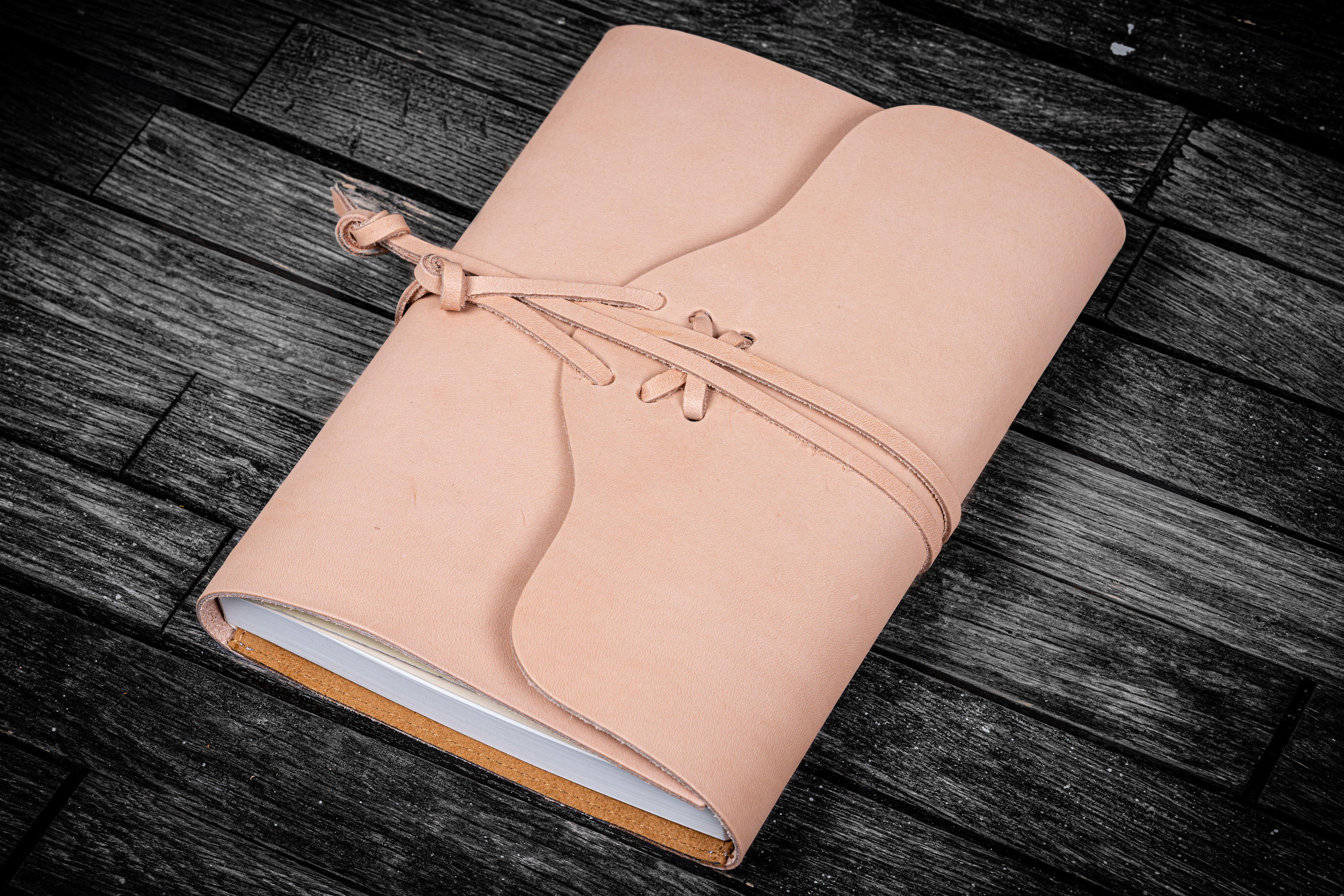 Undyed Leather Wrap Journal Refillable Writing Pad Galen Leather