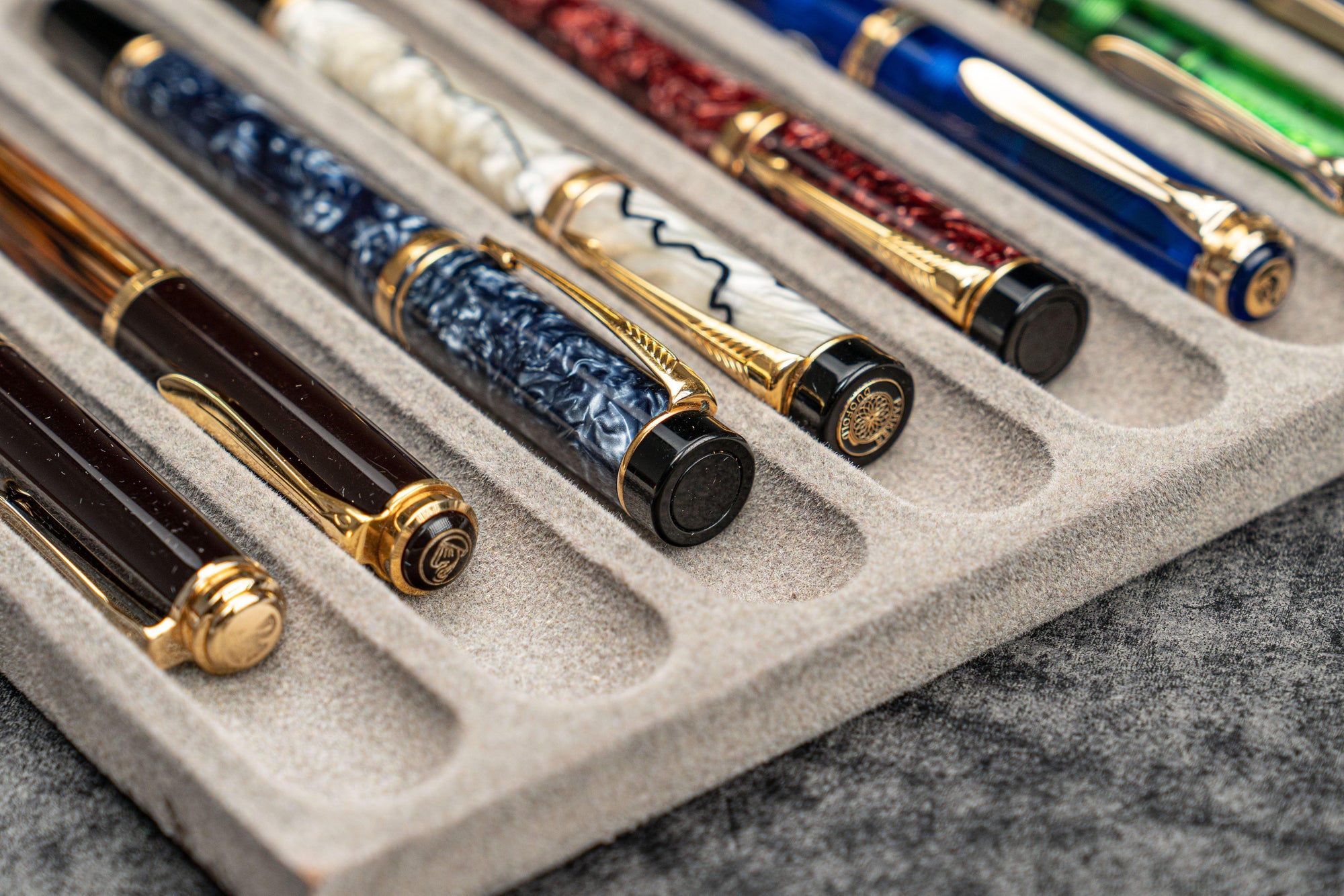 筆記具 STACK & STORE WOOD PEN TRAY WOOD LID Wood Pen Display Case / Lid - Holds 11 Pens | Galen Leather