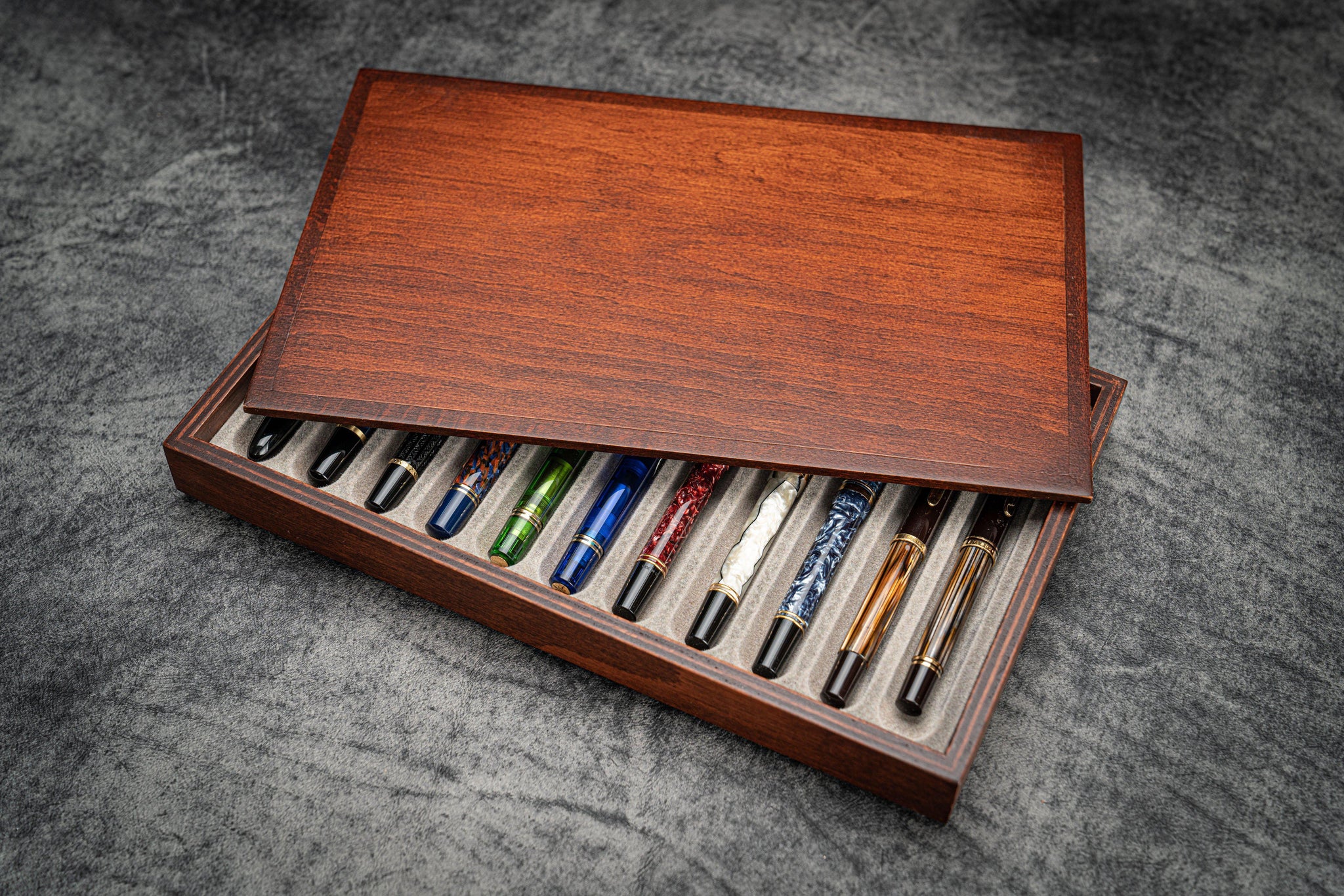 Wood Pen Display Case / Lid - Holds 11 Pens