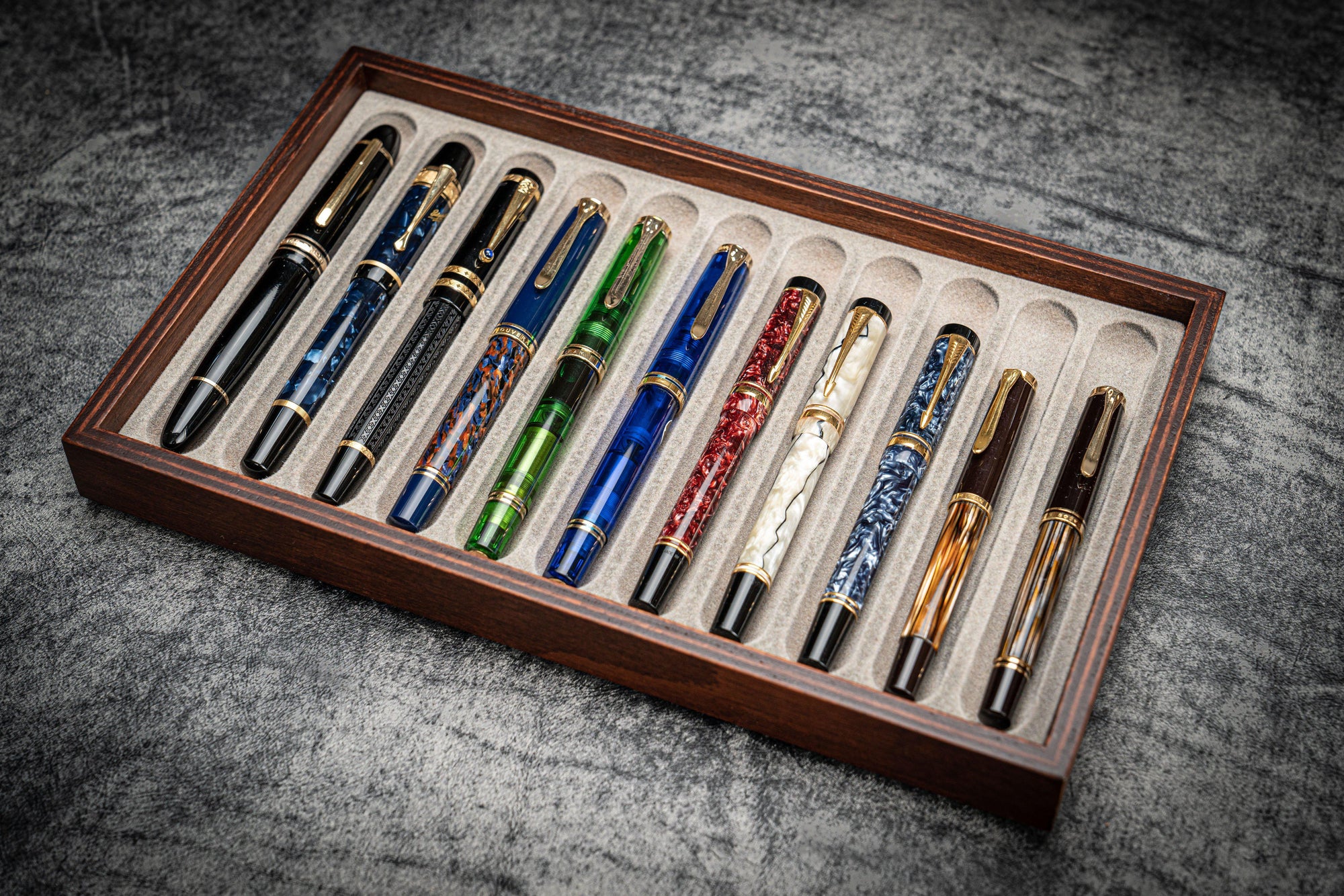 Stack & Store Wood Pen Display Box - Without Top-Galen Leather