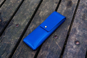 The Charcoal Leather Pencil Case for Blackwing Pencils - Blue-Galen Leather