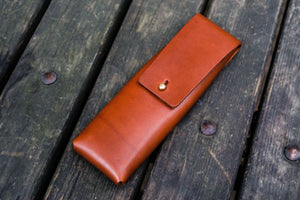 The Charcoal Leather Pencil Case for Blackwing Pencils - Brown-Galen Leather