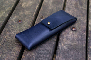 The Charcoal Leather Pencil Case for Blackwing Pencils - Navy Blue-Galen Leather