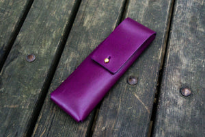 The Charcoal Leather Pencil Case for Blackwing Pencils - Purple-Galen Leather