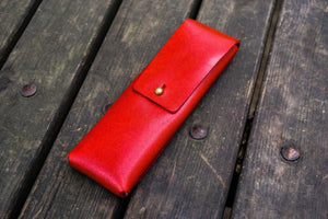 The Charcoal Leather Pencil Case for Blackwing Pencils - Red-Galen Leather