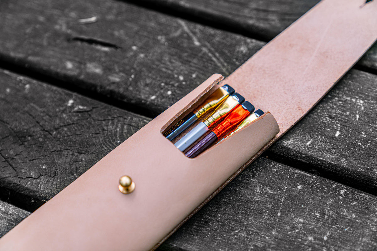 Charcoal Leather Pencil Case for Blackwing Pencils Galen Leather