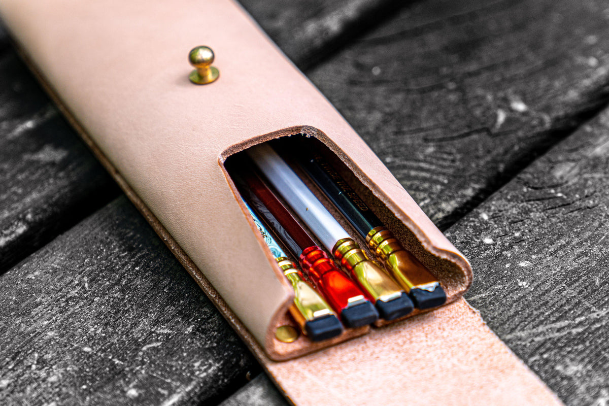 Charcoal Leather Pencil Case for Blackwing Pencils Galen Leather