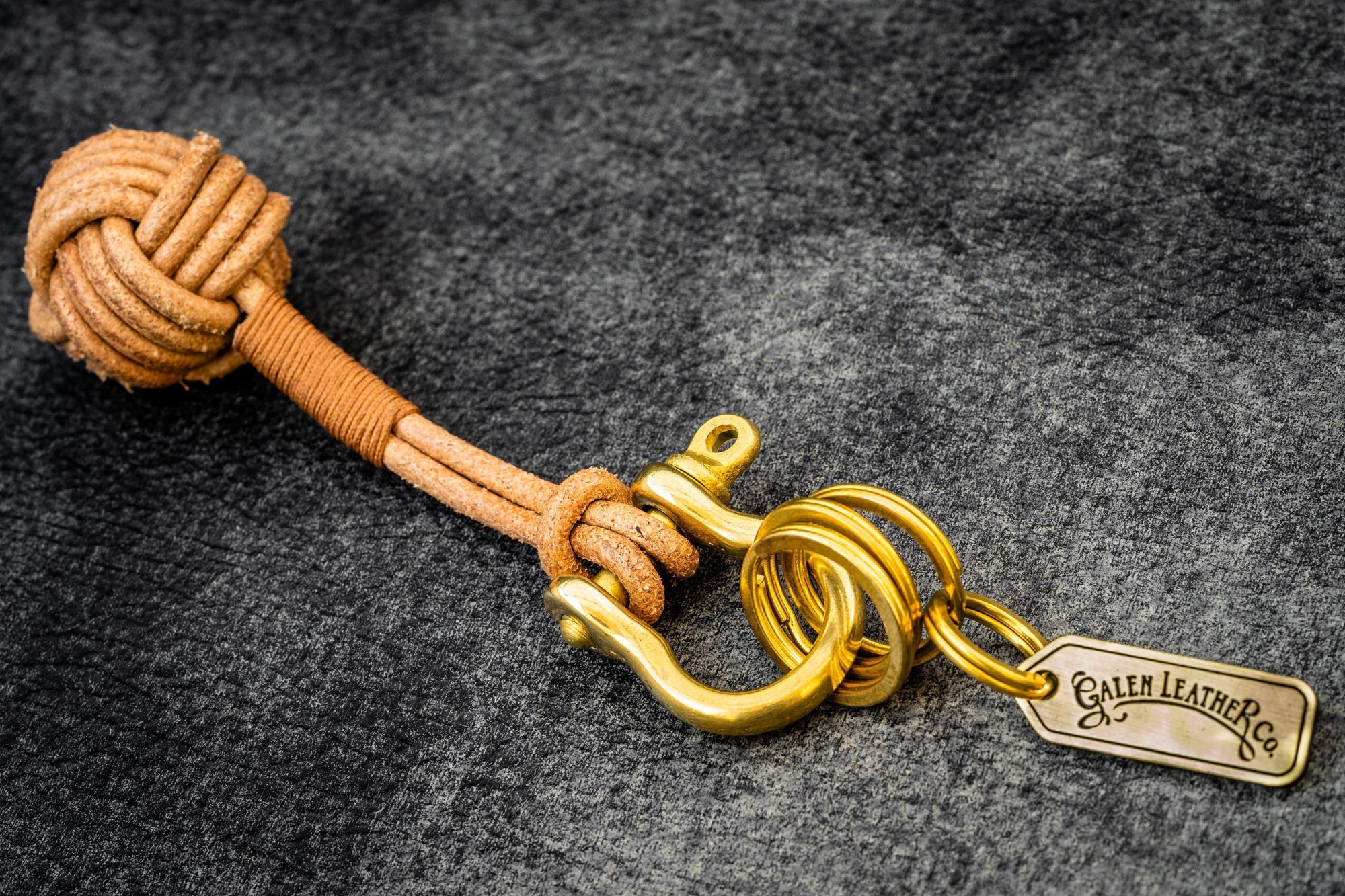The Knot - Leather Monkey's Fist Keychain-Galen Leather