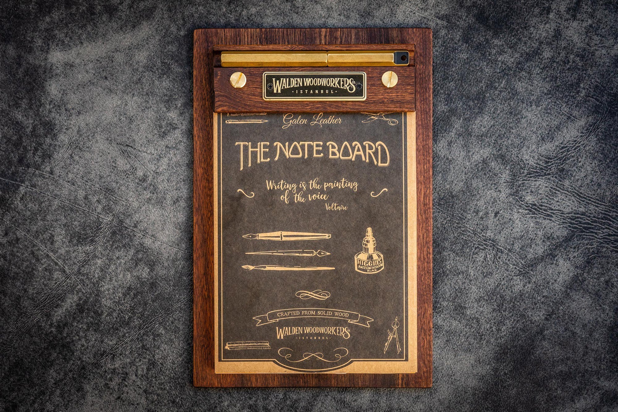 The Note Board - Wooden Rhodia Notepad Holder - Mahogany-Galen Leather