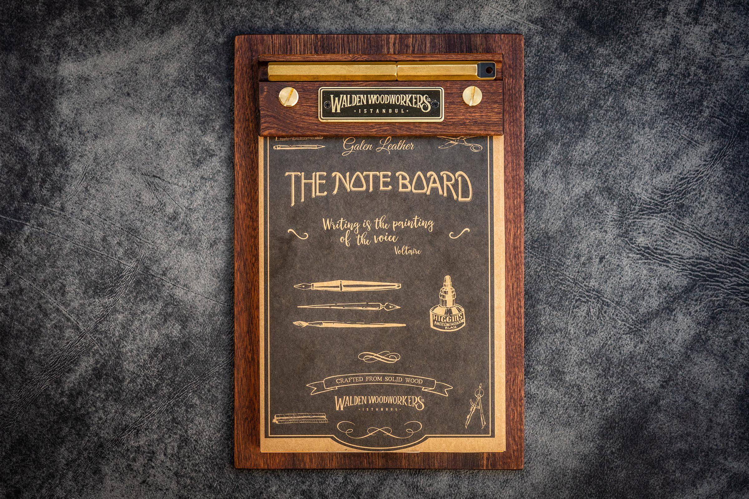 The Note Board Wooden Rhodia Notepad Holder - Mahogany | Galen Leather