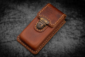 The Old School - Leather Molded Pen Case for 3 Pocket Pens - Distressed Leather-Galen Leather