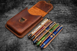 distressed leather pencil pouch / retro leather pen pencil case – DMleather