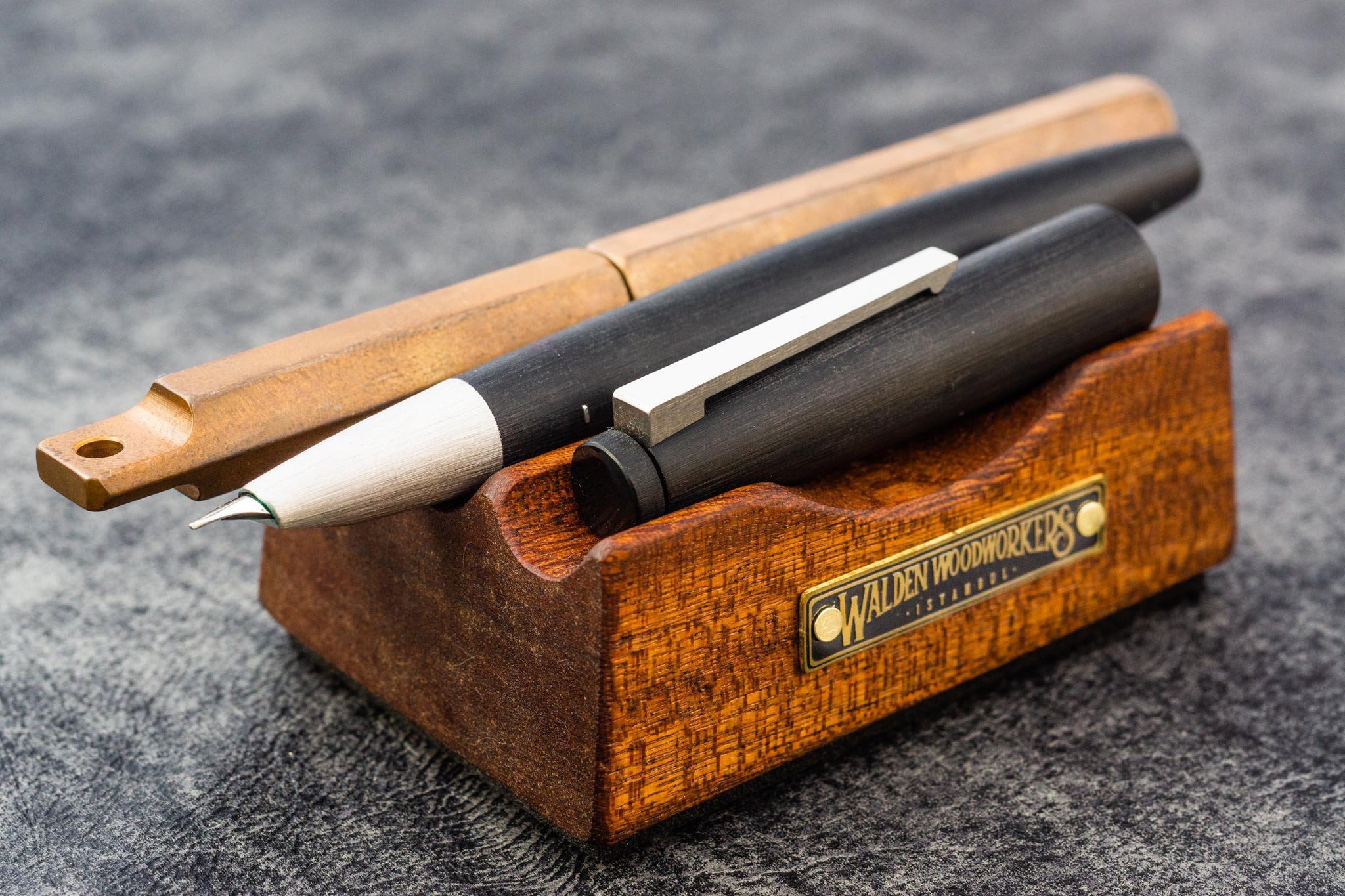 Wood Desk Organizer - Pen & Tool Holder - Mahogany - Galen Leather