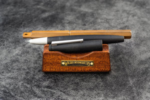 The Pen Rest Wooden Pen and Brush Stand - Mahogany-Galen Leather