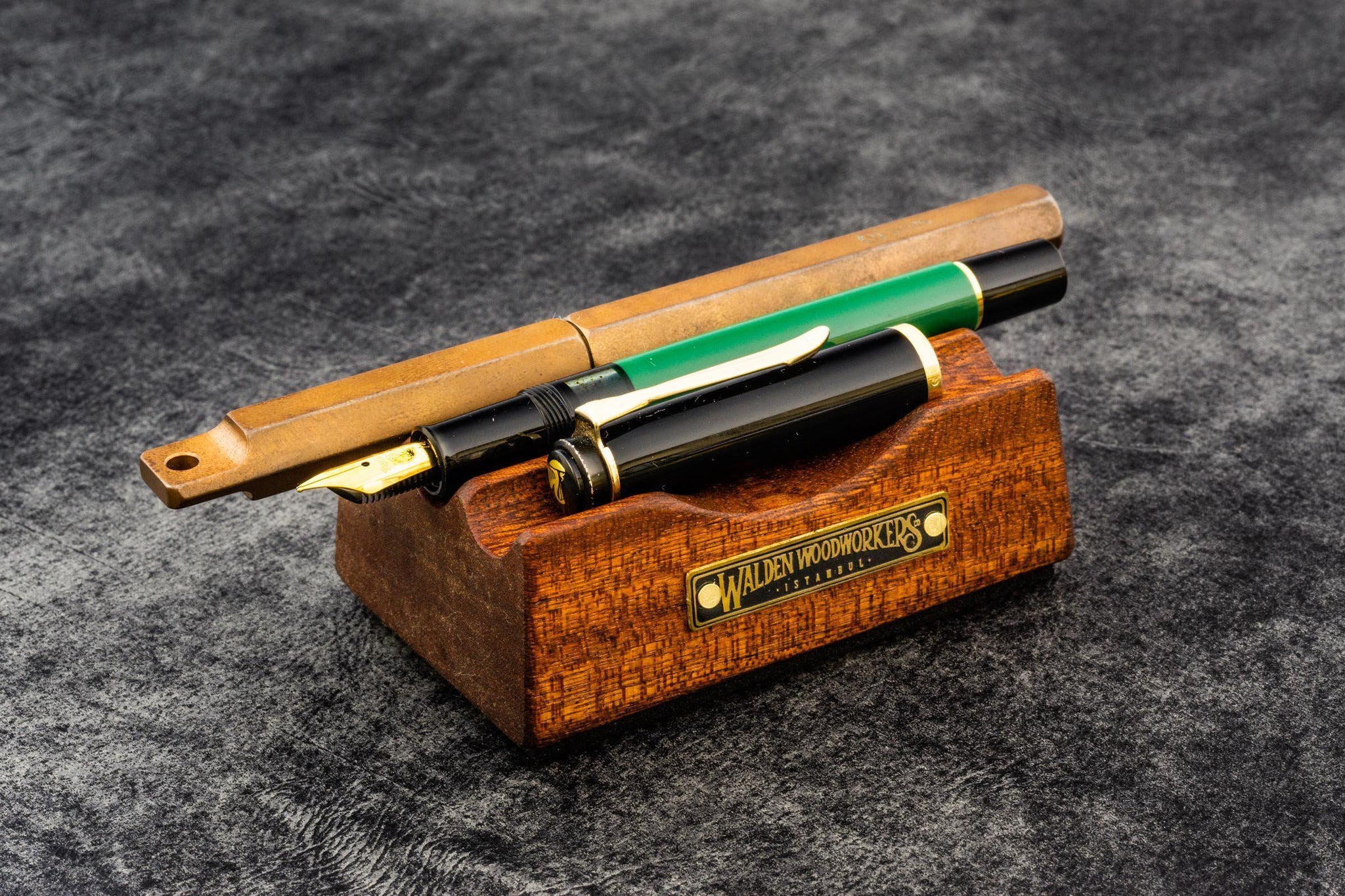 The Pen Rest' - A Mahogany Wood Pen & Brush Stand