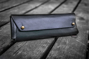 The Student Leather Pencil Case - Black-Galen Leather