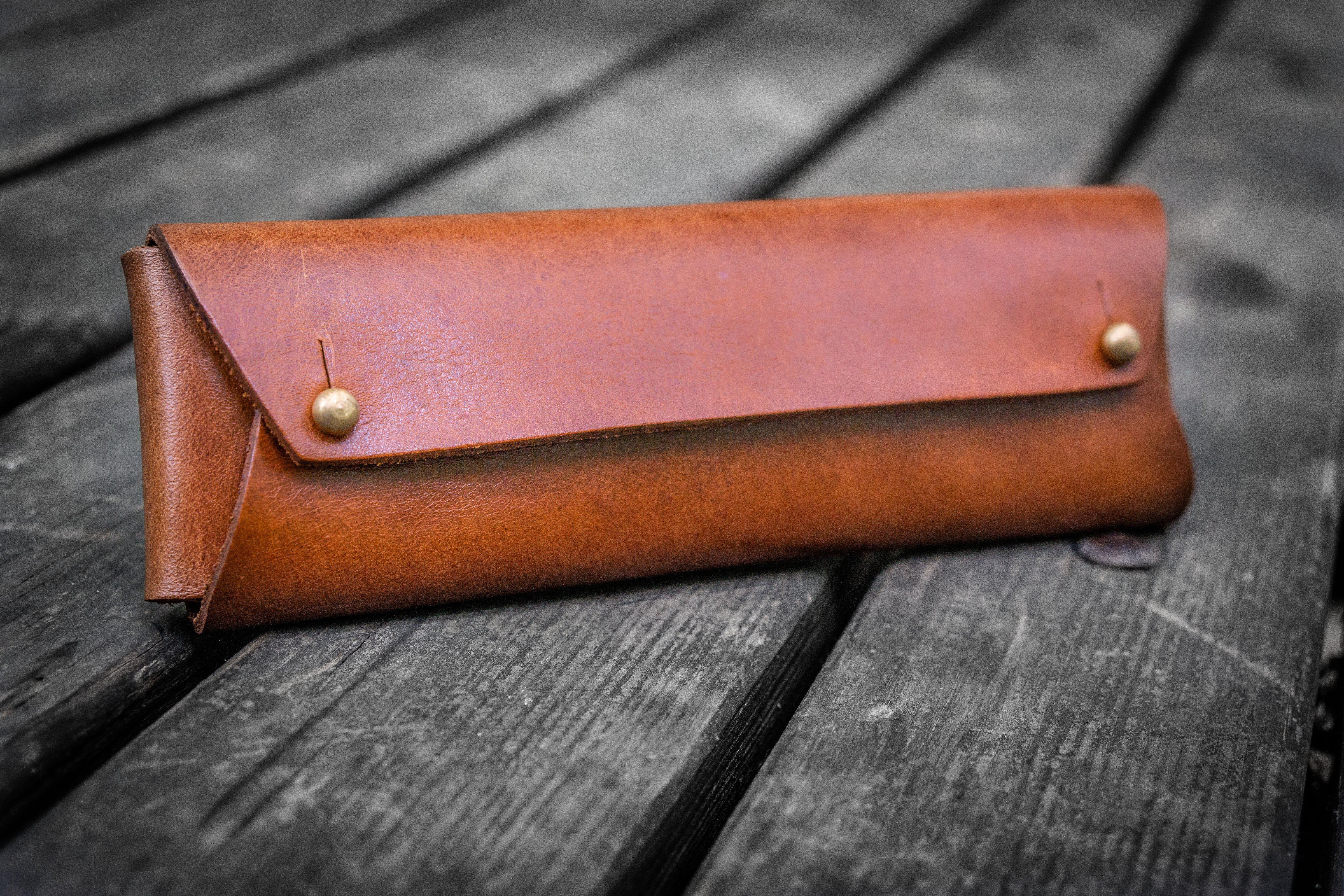 The Student Leather Pencil Case - Brown