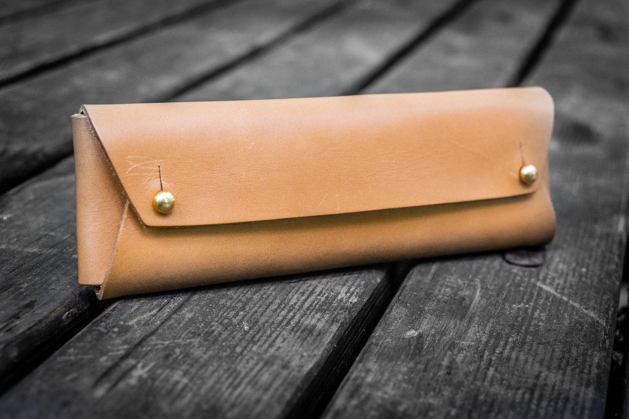 The Student Leather Pencil Case - Natural-Galen Leather