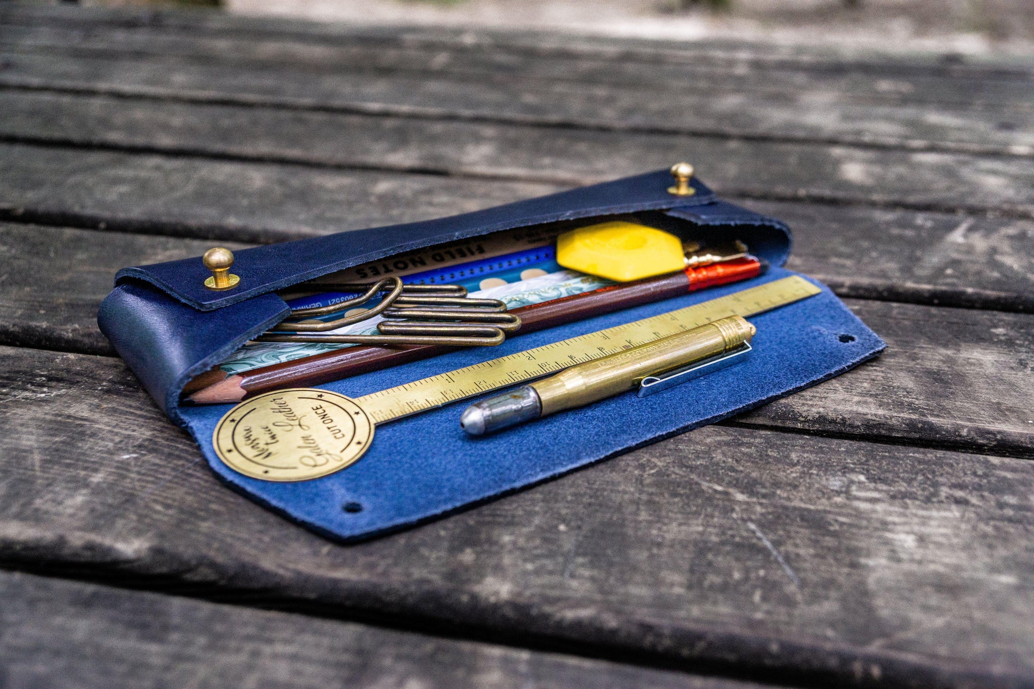 The Charcoal Leather Pencil Case for Blackwing Pencils - Navy Blue, Galen  Leather