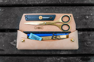 The Student Leather Pencil Case - Undyed Leather-Galen Leather