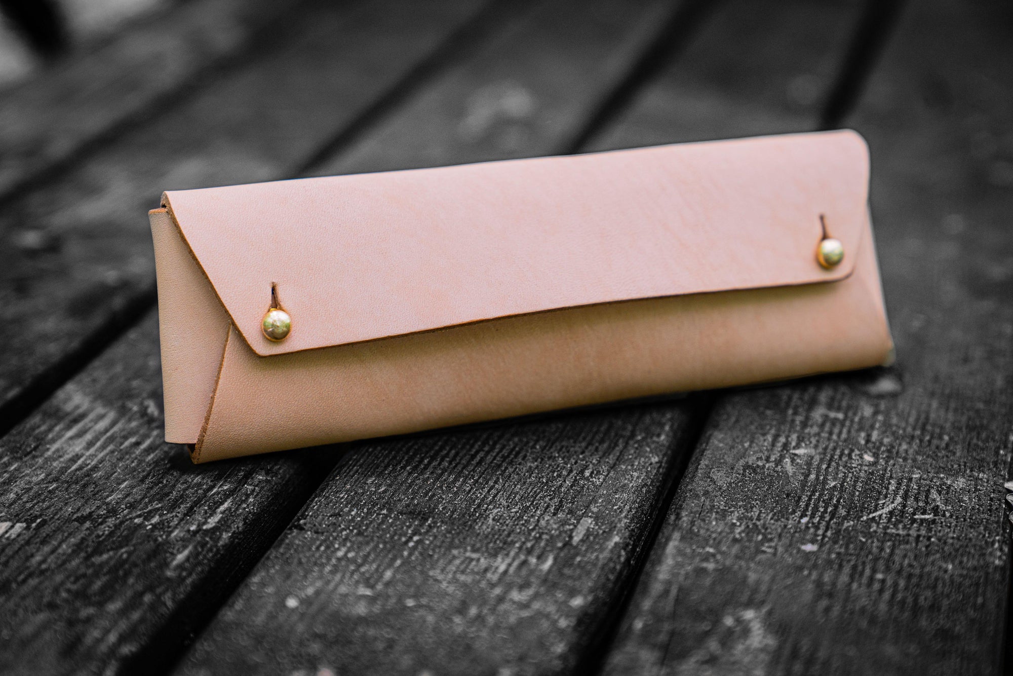 The Student Leather Pencil Case - Undyed Leather-Galen Leather