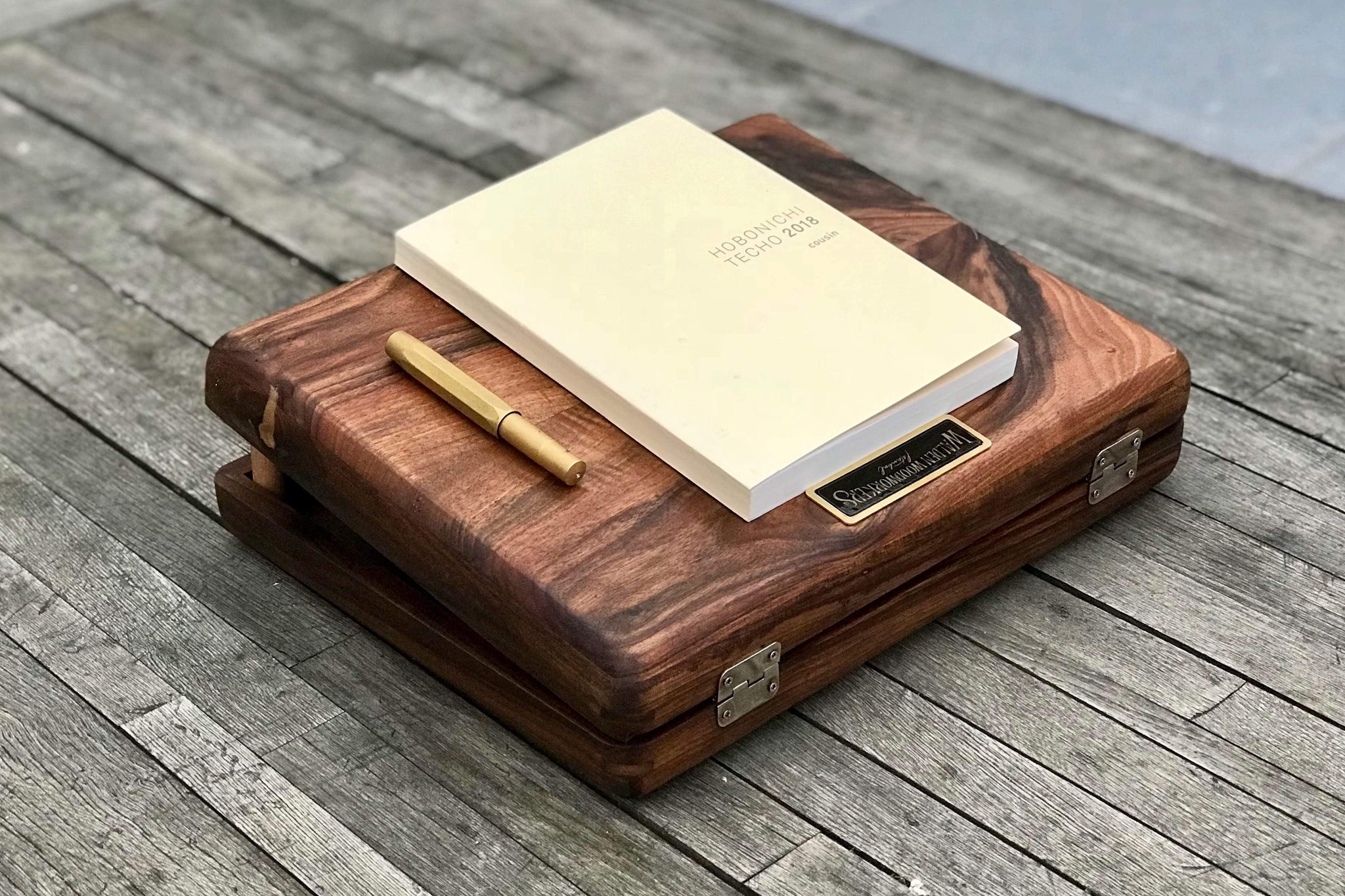 Writing Instruments Box The Writing Box - Portable Wooden Writing Desk - Galen Leather