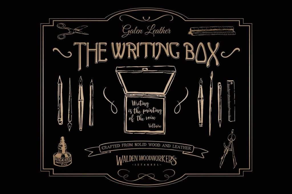 筆記具 Walden Woodworkers The WritingBox Wulnut The Writing Box Burl Wood Special Edition - Galen Leather
