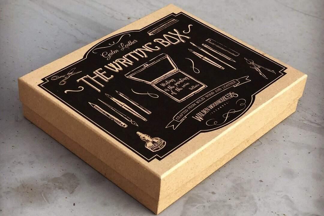 Writing Instruments Box The Writing Box - Portable Wooden Writing Desk - Galen Leather