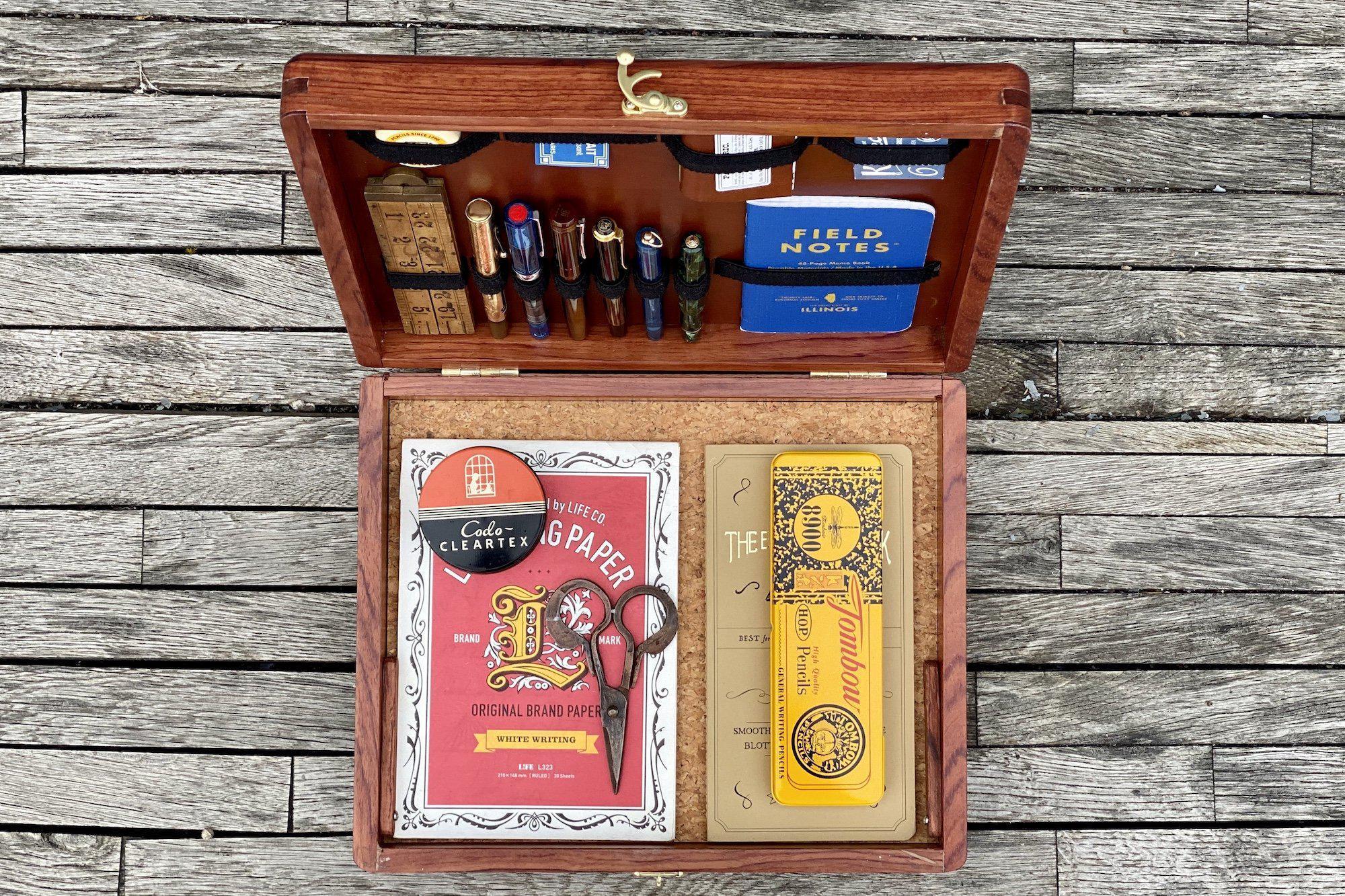 The Writing Box - Portable Wooden Writing Desk - Galen Leather