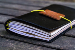 Traveler's Notebook Leather Cover - Black-Galen Leather