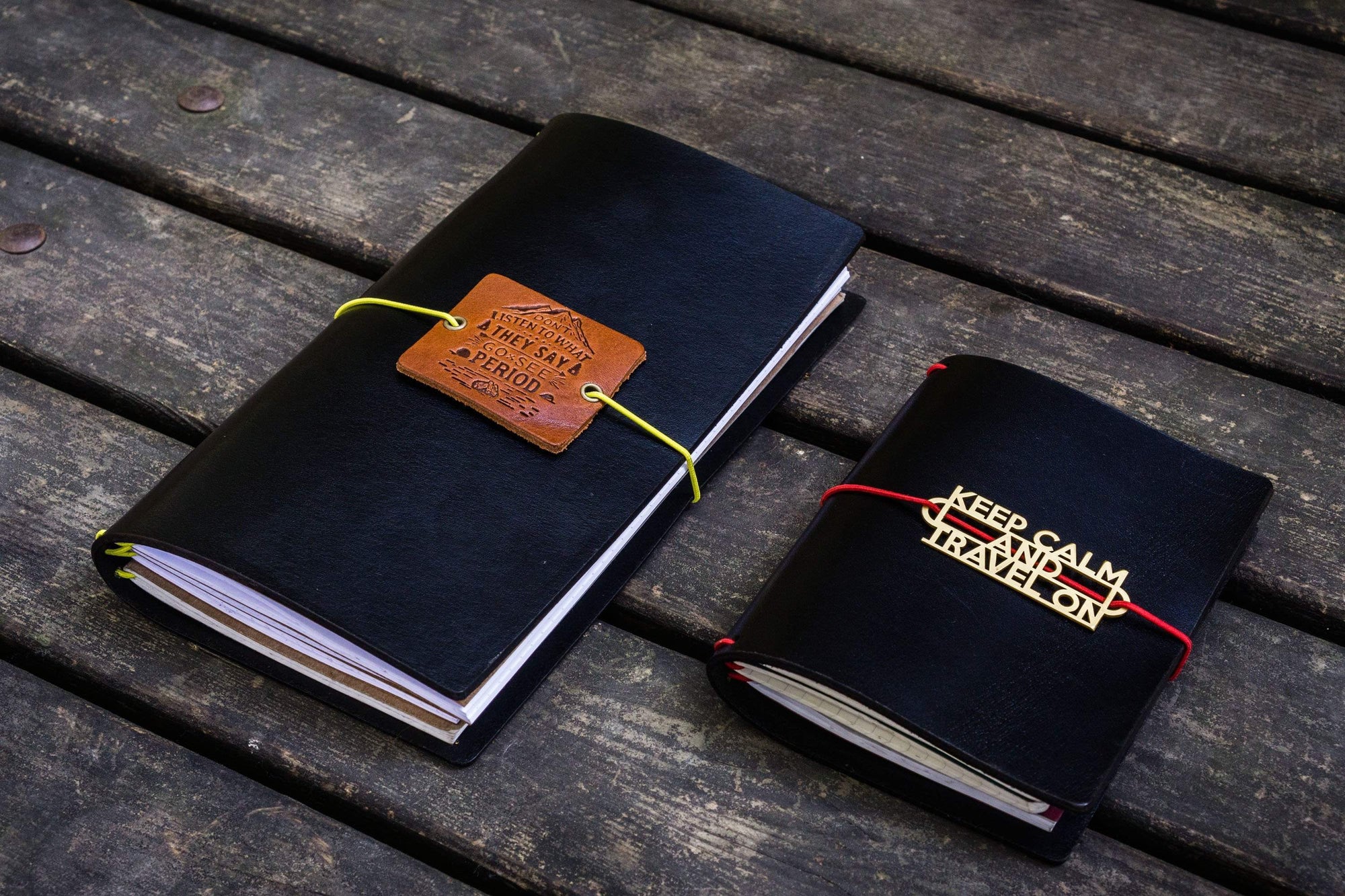 Traveler's Notebook Leather Cover - Black-Galen Leather