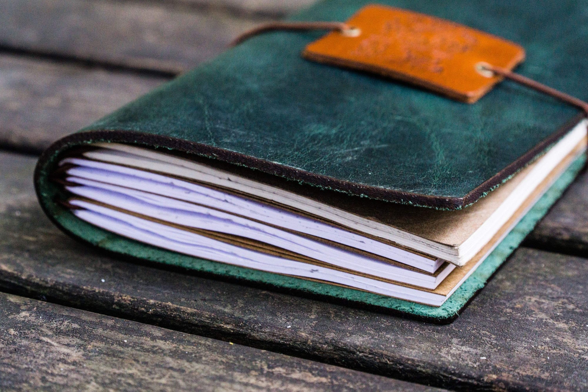 Traveler's Notebook Leather Cover - Crazy Horse Forest Green