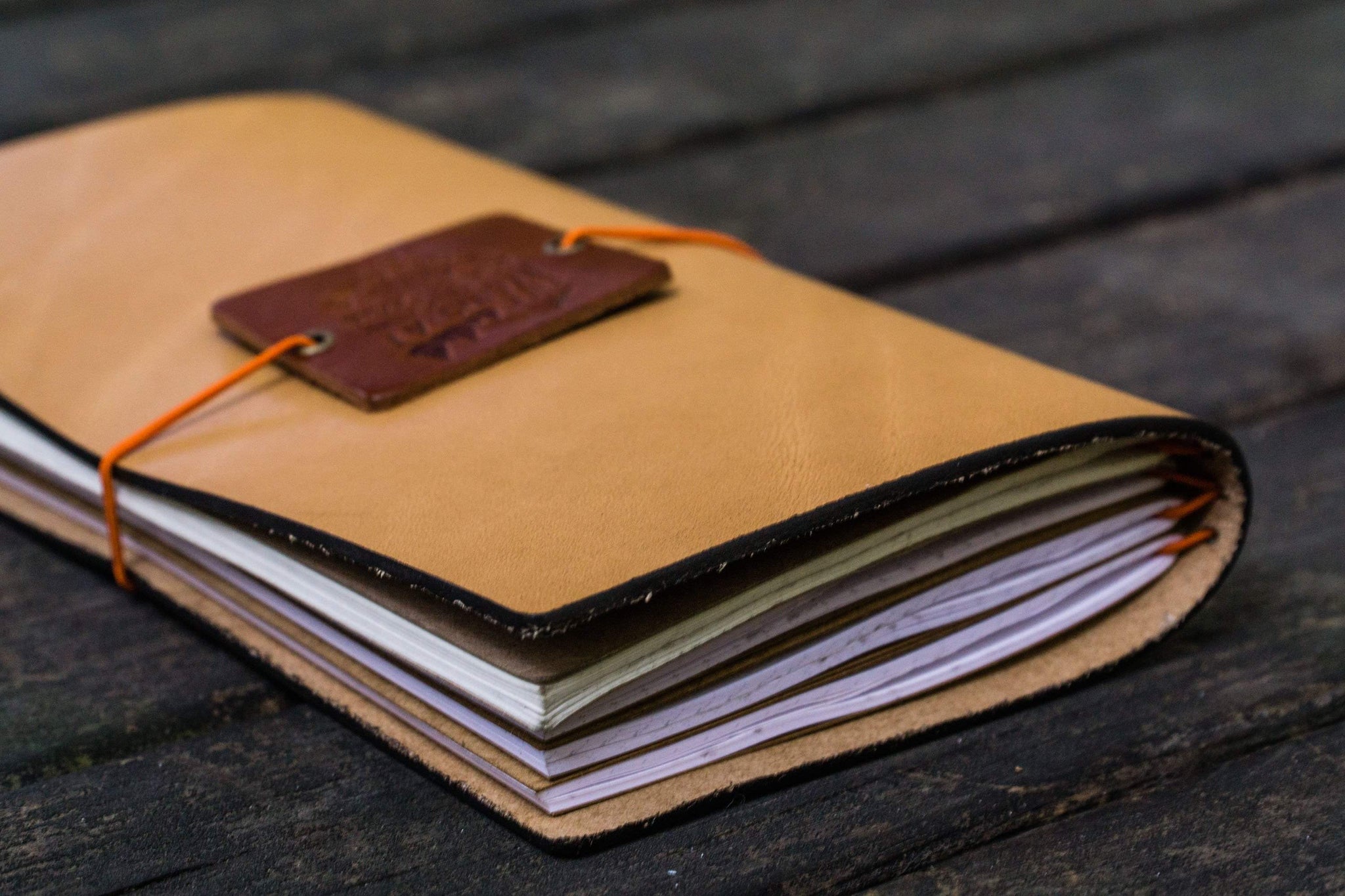 Handmade Traveler's Notebook Leather Cover - Natural - Galen Leather