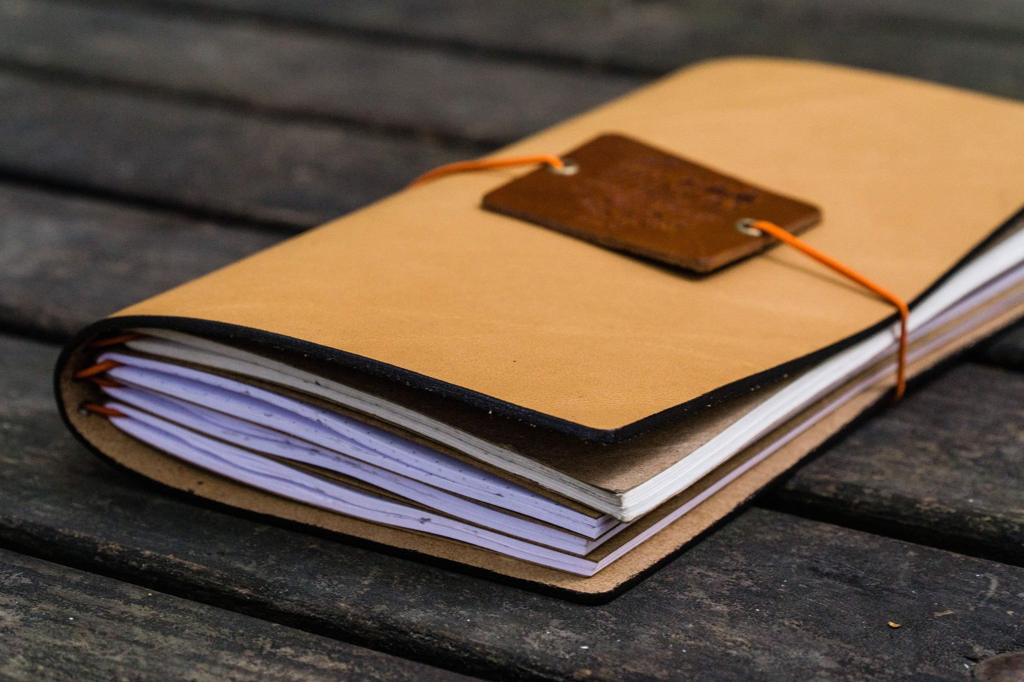 Handmade Traveler's Notebook Leather Cover - Natural - Galen Leather