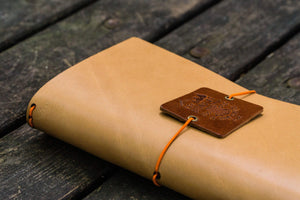 Traveler's Notebook Leather Cover-Natural-Galen Leather