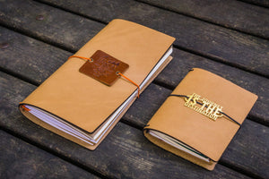 Traveler's Notebook Leather Cover-Natural-Galen Leather