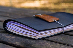 Traveler's Notebook Leather Cover - Navy Blue-Galen Leather