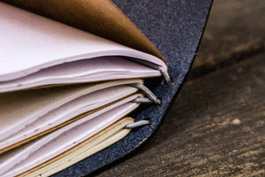 Traveler's Notebook Leather Cover - Navy Blue-Galen Leather