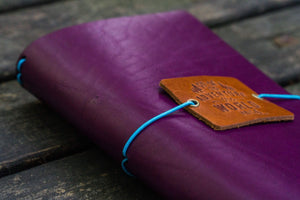 Traveler's Notebook Leather Cover-Purple-Galen Leather